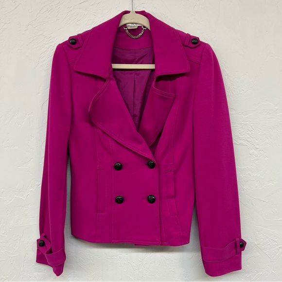 Cache Short Peacoat Pink Fuscia
Double Breasted Size 6 - Picture 3 of 8